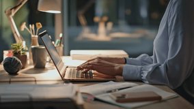 Businesswoman hands closing laptop lid at company office closeup. Tired woman employee finish overtime work on business project at workplace. Unmotivated lady worker thinking on career late evening. - Powered by Shutterstock - Get 15% off with code: PIKWIZARD15