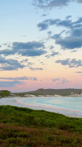 A scenic view of the Lucky Bay at sunset in the Cape Le Grand National Park, Esperance, Western Australia, Australia