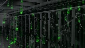 Animation of chinese symbols processing over server room. Business, technology and digital interface concept digitally generated video. - Powered by Shutterstock - Get 15% off with code: PIKWIZARD15