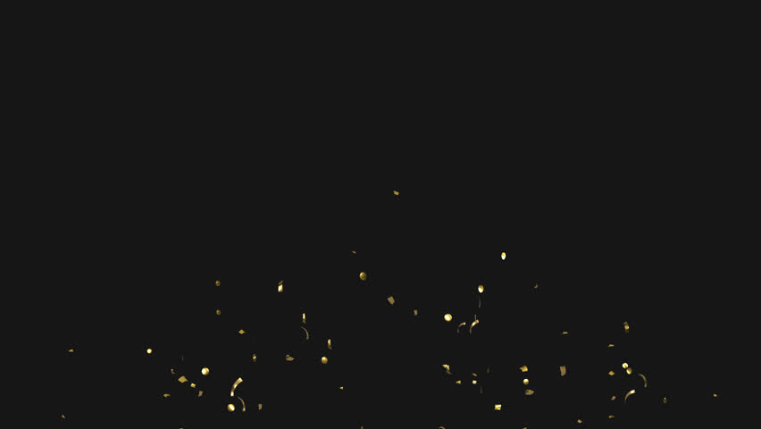 Gold Confetti Explosions on Alpha Matte Channel