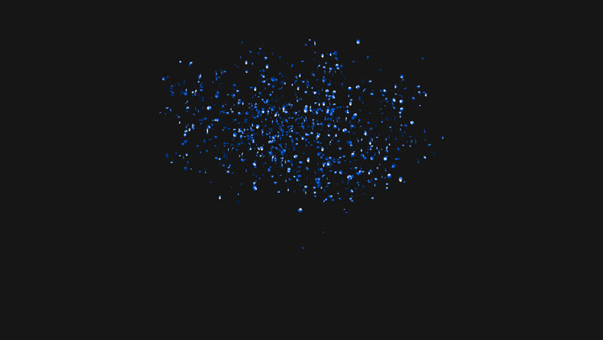 Blue confetti explosion on Alpha channel. 