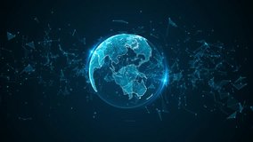 Global connection network World map digital futuristic Hi tech communication technology background. Technology internet worldwide business. Global world network connected earth cryptocurrency - Powered by Shutterstock - Get 15% off with code: PIKWIZARD15