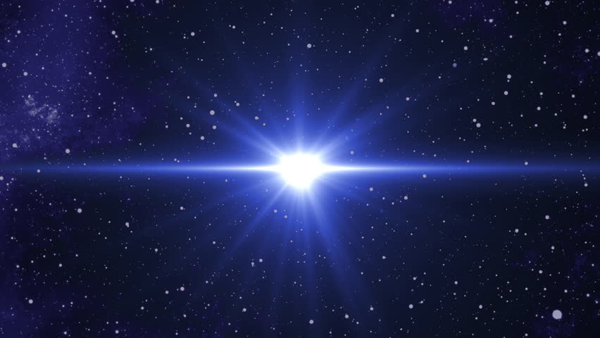The Big Bang. Abstract rotating blue center optical lens flares shiny animation. 4K flares lamp rays dynamic effect element. Perfect fit for title, trailer.
