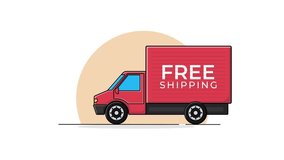 4k Red Box Delivery Truck. Free Shipping Service Concept Animation Video - Powered by Shutterstock - Get 15% off with code: PIKWIZARD15