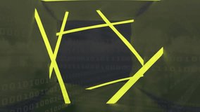 Animation of qr code and digital data processing over neon lines. Global connections, computing and data processing concept digitally generated video. - Powered by Shutterstock - Get 15% off with code: PIKWIZARD15