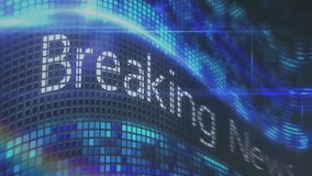 Animation of breaking news text over digital data processing. Global connections, computing and data processing concept digitally generated video. - Powered by Shutterstock - Get 15% off with code: PIKWIZARD15