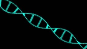 Animation of dna strand on black background. Science and digital interface concept digitally generated video. - Powered by Shutterstock - Get 15% off with code: PIKWIZARD15