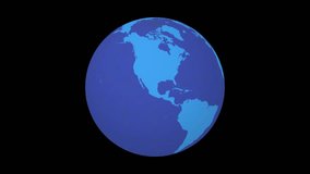 Spinning planet. Slanted sphere view. Fast speed globe rotation. Solid color style. World map with graticule lines on black background. Energetic animation. - Powered by Shutterstock - Get 15% off with code: PIKWIZARD15