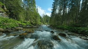 Flight over a mountain river. Shot on FPV drone. Tatra Mountains, Slovakia. - Powered by Shutterstock - Get 15% off with code: PIKWIZARD15