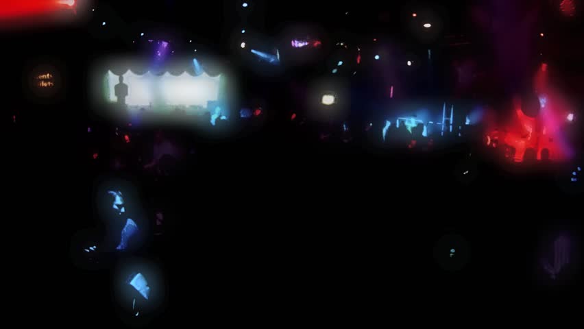 Nightclub dancing and flashing lights