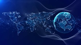 Tech Earth Globalization data, Transfer speed internet Digital network technology worldwide connections. world blockchain Communication Technology business network online information 4K 3D Cyberspace - Powered by Shutterstock - Get 15% off with code: PIKWIZARD15