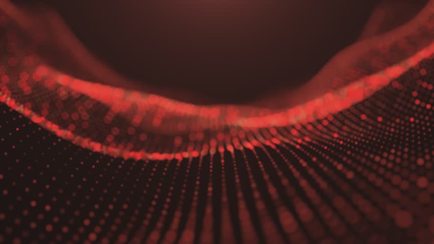 Dark, misty background with attractive blurry dots, dust waving motion animation.