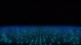 Digital data cyber Cyberspace technology HUD grid video, news studio wave lines background, high-tech digital product promotion, corporate promotion. Data Network, Virtual Reality, Quantum Computing - Powered by Shutterstock - Get 15% off with code: PIKWIZARD15