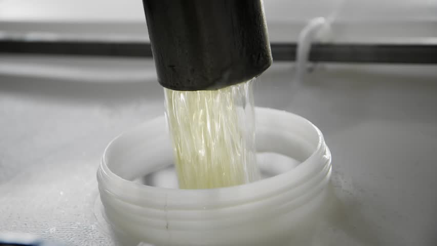 Filling the container with liquid in chemical production