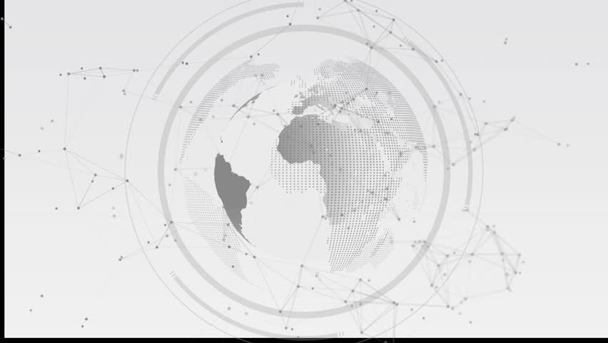 3d World map network connection Hi-tech digital technology worldwide Concept of web 3.0, metaverse holographic globe space, global connection. Science fiction scene, artificial intelligence Cyborg
