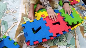 Cute Baby Playing With Alphabet Blocks ABCD Education With Play Way Method.  - Powered by Shutterstock - Get 15% off with code: PIKWIZARD15