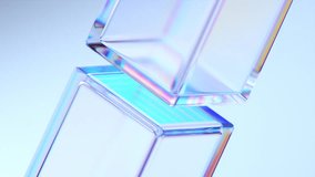 Abstract animation, minimalist background with rotating glass cubes, 4k seamless looping video, 3d render - Powered by Shutterstock - Get 15% off with code: PIKWIZARD15