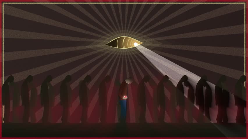 Big Brother Total Surveillance. dystopian background
