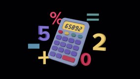 Cartoon calculator with numbers and mathematical symbols - Powered by Shutterstock - Get 15% off with code: PIKWIZARD15