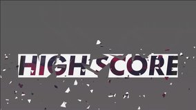 High Score text animation with shattering effect. effects, digital, typography, motion, dynamic, graphic design - Powered by Shutterstock - Get 15% off with code: PIKWIZARD15