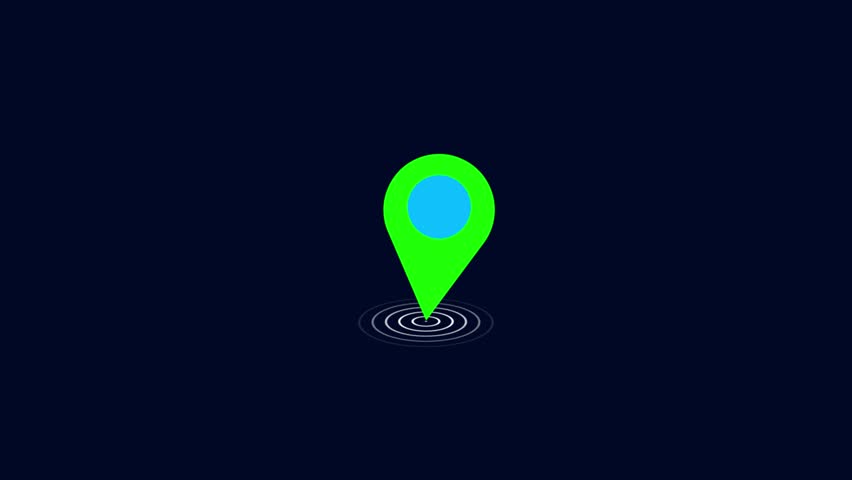 Location map pin pointer on GPS Map tracker animation.