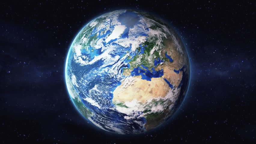 Earth zoom from space on Valencia - Spain. And zoom out through clouds and atmosphere into space. Satellite view.