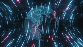 Digital globe with glowing lines and data streams animation. Technology, connection, futuristic, network, cybersecurity, virtual - Powered by Shutterstock - Get 15% off with code: PIKWIZARD15