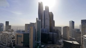 Drone view of KAFD in the morning haze Saudi Arabia Riyadh - Powered by Shutterstock - Get 15% off with code: PIKWIZARD15