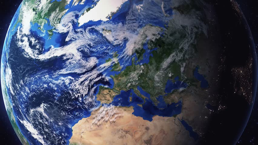 Earth zoom in from space and focus on Laramie, Wyoming, USA. 3D Animation. Video footage. Background for travel intro.