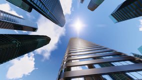 Business office building blue sky and white clouds time-lapse - Powered by Shutterstock - Get 15% off with code: PIKWIZARD15