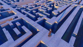 Back view of people walking on maze - Powered by Shutterstock - Get 15% off with code: PIKWIZARD15