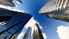 High-end office building glass curtain wall time-lapse - Powered by Shutterstock - Get 15% off with code: PIKWIZARD15