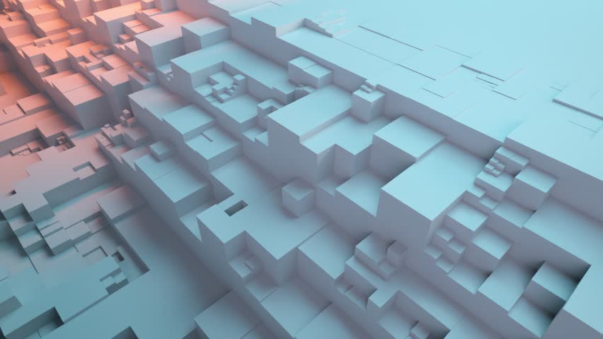4K warm white geometric waterfall 3D wall pattern moving background. Perfect loop.