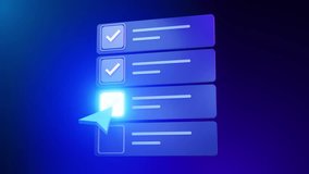 A digital interface showcasing a select checkbox with a glowing cursor icon, highlighting the selection process in bright blue light. Ideal for technology and user interface themes. - Powered by Shutterstock - Get 15% off with code: PIKWIZARD15
