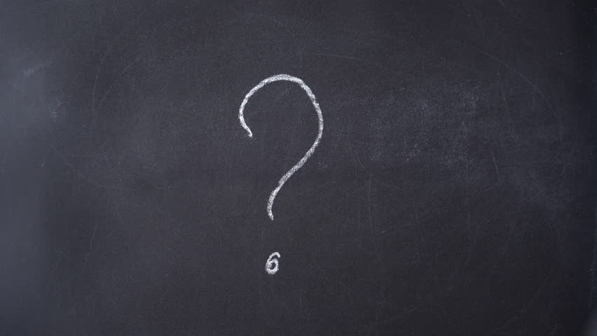Have question symbol. Blackboard writing hand drawn question mark icon.  Find answers who, what, where, when, why, how. 4K Footage