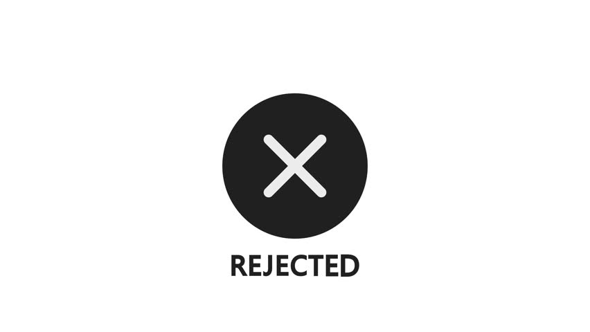 Animated Rejected motion graphic white backgroud