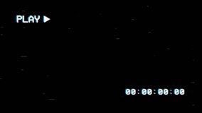 A old damaged VCR playing, VHS tape playing, over noise texture, Static noise, glitch effect, Video cassette recorder, bad signal with text. TV noise, vintage animation motion black background - Powered by Shutterstock - Get 15% off with code: PIKWIZARD15