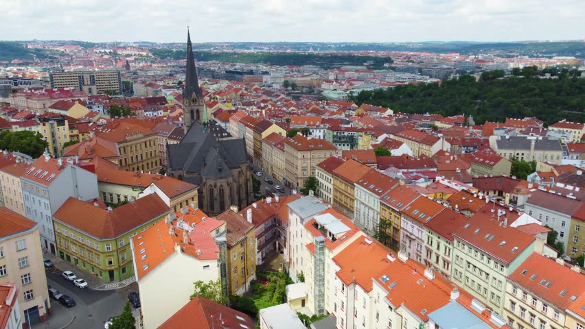Beautiful high view of the Prague City, capital city of the Czech Republic