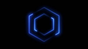 Animation of glowing neon laser Hexagons Of Flickering Multicolor Neon Abstract Shapes line.neon hexagon looping background . - Powered by Shutterstock - Get 15% off with code: PIKWIZARD15