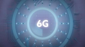 6G technology concept animation with numbers and symbols over digital interface. innovation, connectivity, futuristic, network, communication, advanced - Powered by Shutterstock - Get 15% off with code: PIKWIZARD15