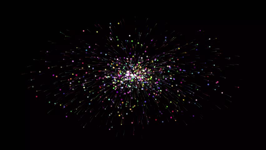 3d abstract beautiful background with colorful glowing particles, depth of field and bokeh effect. Abstract explosion of multicolored shiny particles or light rays like laser show.