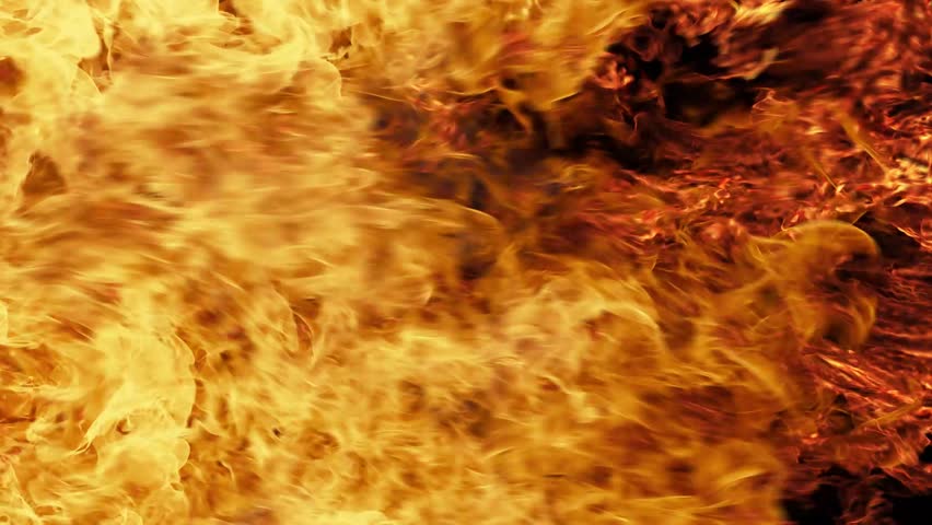 Realistic burning fire transition overlay