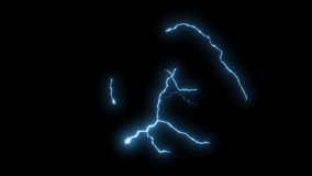 Lightning effect, electricity 3d effect, blue light force effect, Blue Lightning flash Thunderbolt isolated on black background, Electrical Storm. Loop Animation, Lightning blast - Powered by Shutterstock - Get 15% off with code: PIKWIZARD15