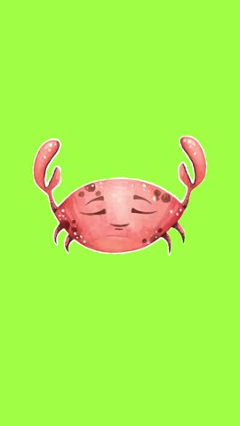 Animal cartoon animation green screen chroma key vertical video.