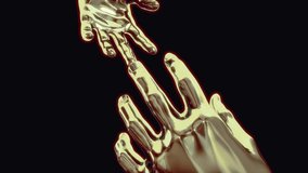 Gold Metallic 2 hands loop animation 4K, For Visual effect - Powered by Shutterstock - Get 15% off with code: PIKWIZARD15