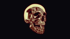 3D Gold Metallic Human Skull Head Loop Animayion 4k, For Visual Effect, 3D Skeleton - Powered by Shutterstock - Get 15% off with code: PIKWIZARD15