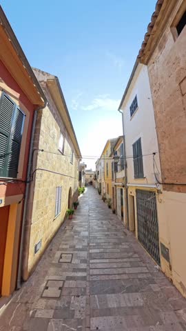 overhead view of a street in alcudia