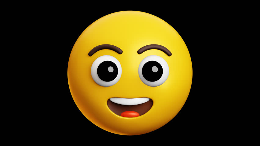 Smile, Happy emoji, 3d emoticon animation, Alpha channel, Transparent video