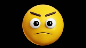 Angry face emoji, 3d emoticon animation, Alpha channel, Transparent video - Powered by Shutterstock - Get 15% off with code: PIKWIZARD15