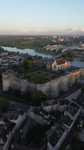 Aerial view of the formidable medieval Château d